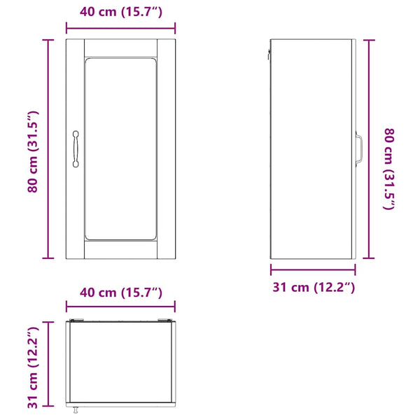 Meuble de cuisine vidaXL Lucca 2 pcs chêne Sonoma 40 x 31 x 80 cm
