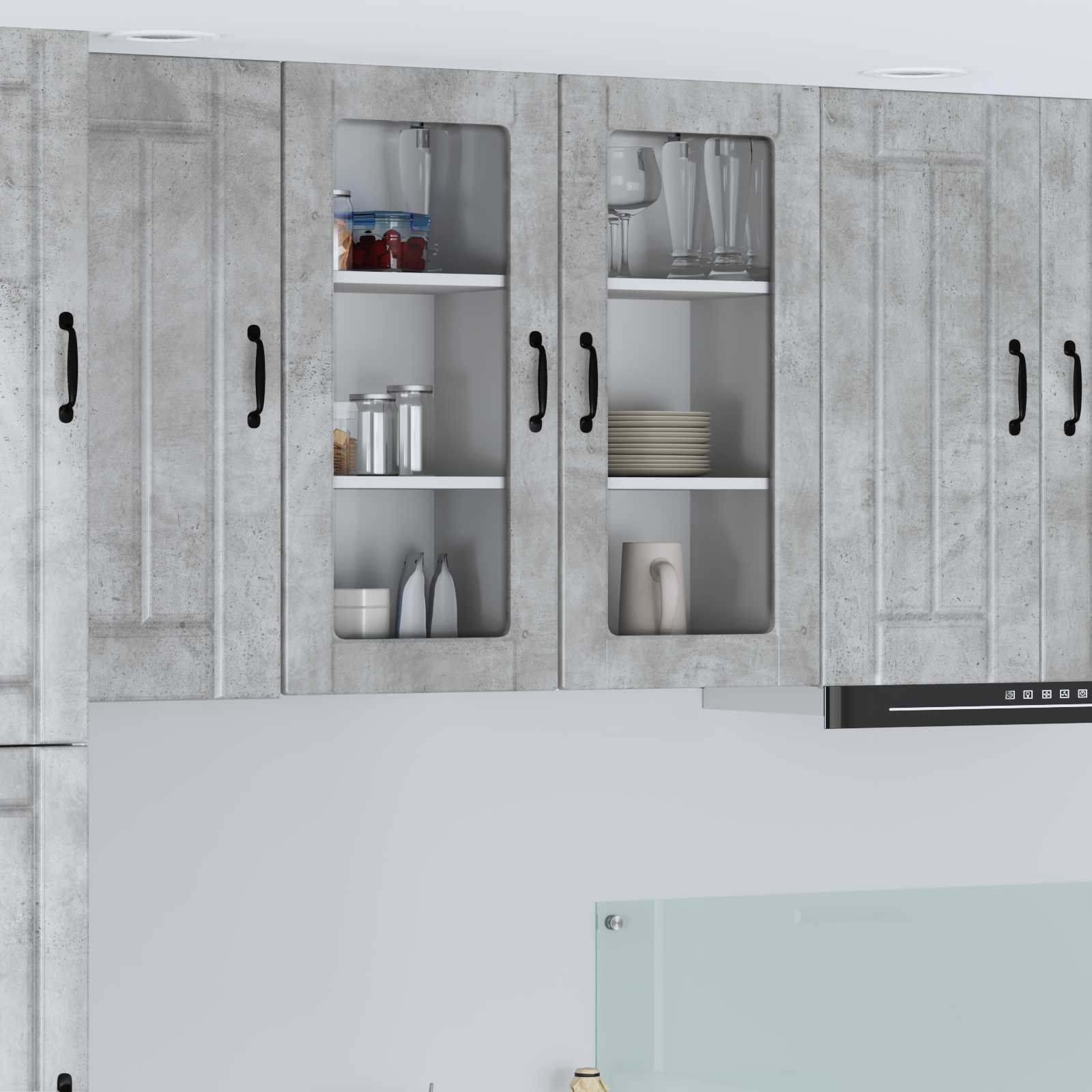 Küchenschrank Lucca 2er-Set Betongrau 40x80 cm