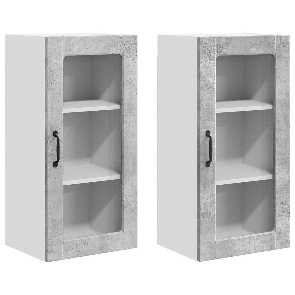 Küchenschrank Lucca 2er-Set Betongrau 40x80 cm