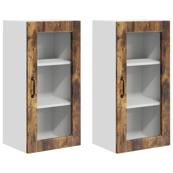 Küchenschrank Lucca, 2er-Set, Geräucherte Eiche