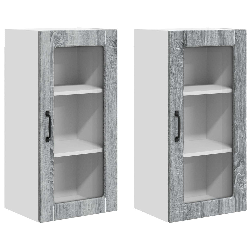 Küchenschrank Lucca, 2er-Set, Grau/Sonoma