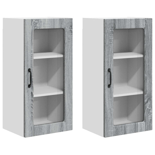 Küchenschrank Lucca, 2er-Set, Grau/Sonoma