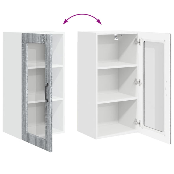 Küchenschrank Lucca, 2er-Set, Grau/Sonoma