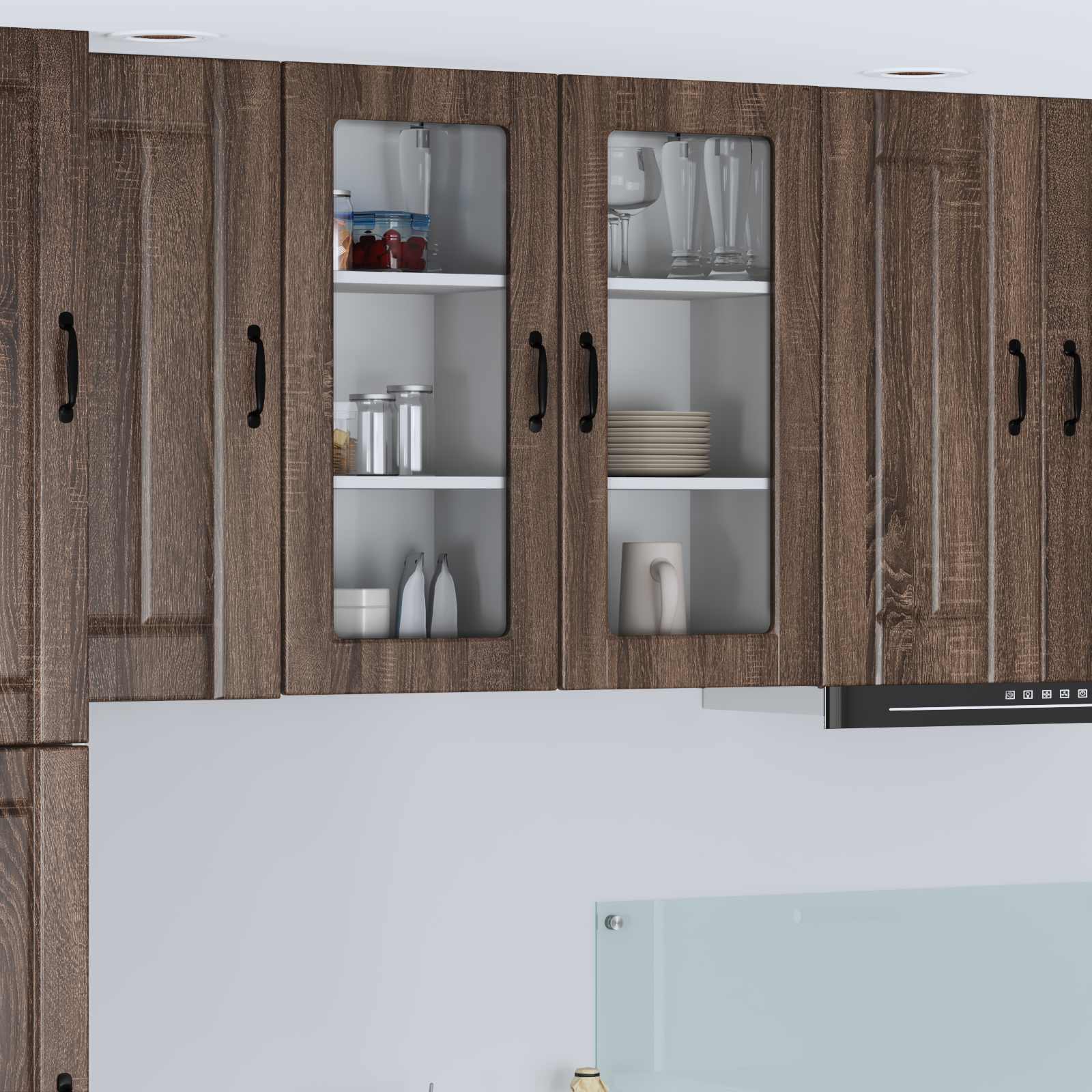 vidaXL Meuble de cuisine Lucca 2 pcs chêne marron 40 x 31 x 80 cm