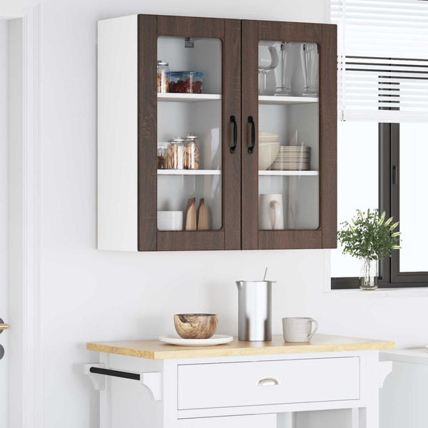 vidaXL Meuble de cuisine Lucca 2 pcs chêne marron 40 x 31 x 80 cm
