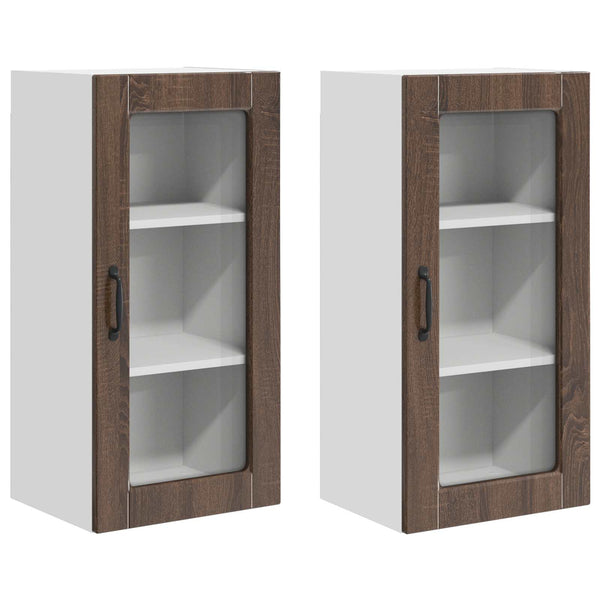 vidaXL Meuble de cuisine Lucca 2 pcs chêne marron 40 x 31 x 80 cm