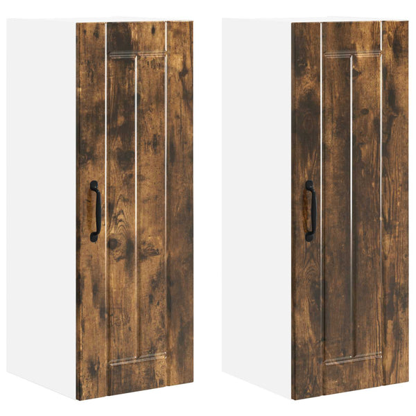 vidaXL Meuble de cuisine Lucca 2 pcs Chêne fumé 30 x 31 x 80 cm