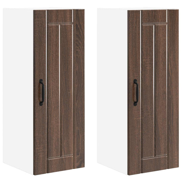 vidaXL Meuble de cuisine Lucca 2 pcs chêne marron 30 x 31 x 80 cm