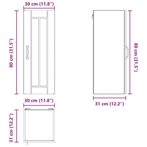 vidaXL Meuble de cuisine Lucca 2 pcs chêne marron 30 x 31 x 80 cm