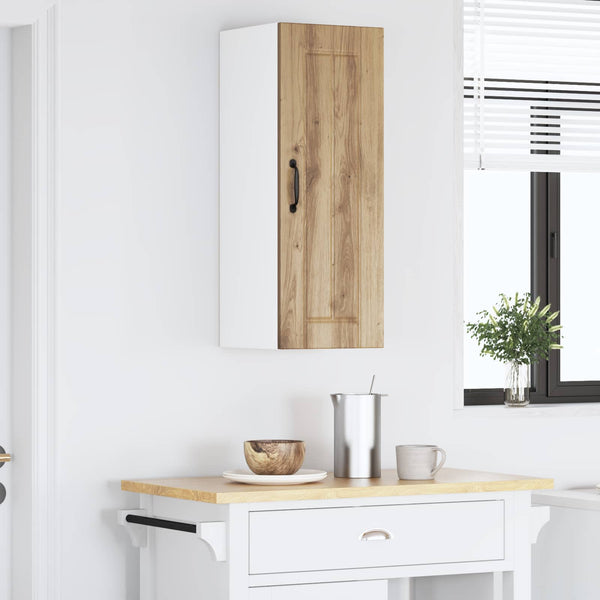 vidaXL Meuble haut de cuisine avec porte Lucca Chêne artisan 30 x 31 x 80 cm