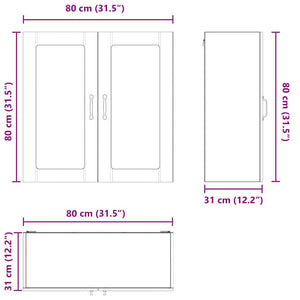 Küchenschrank Lucca Altholz 80cm