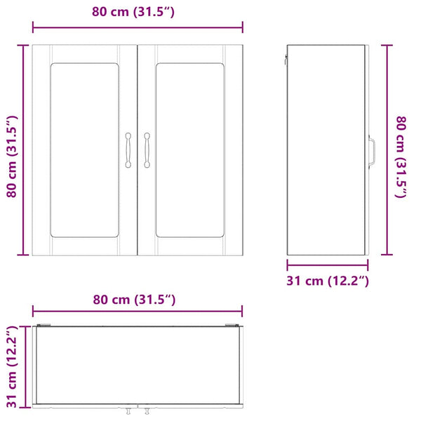 Küchenschrank Lucca Altholz 80cm