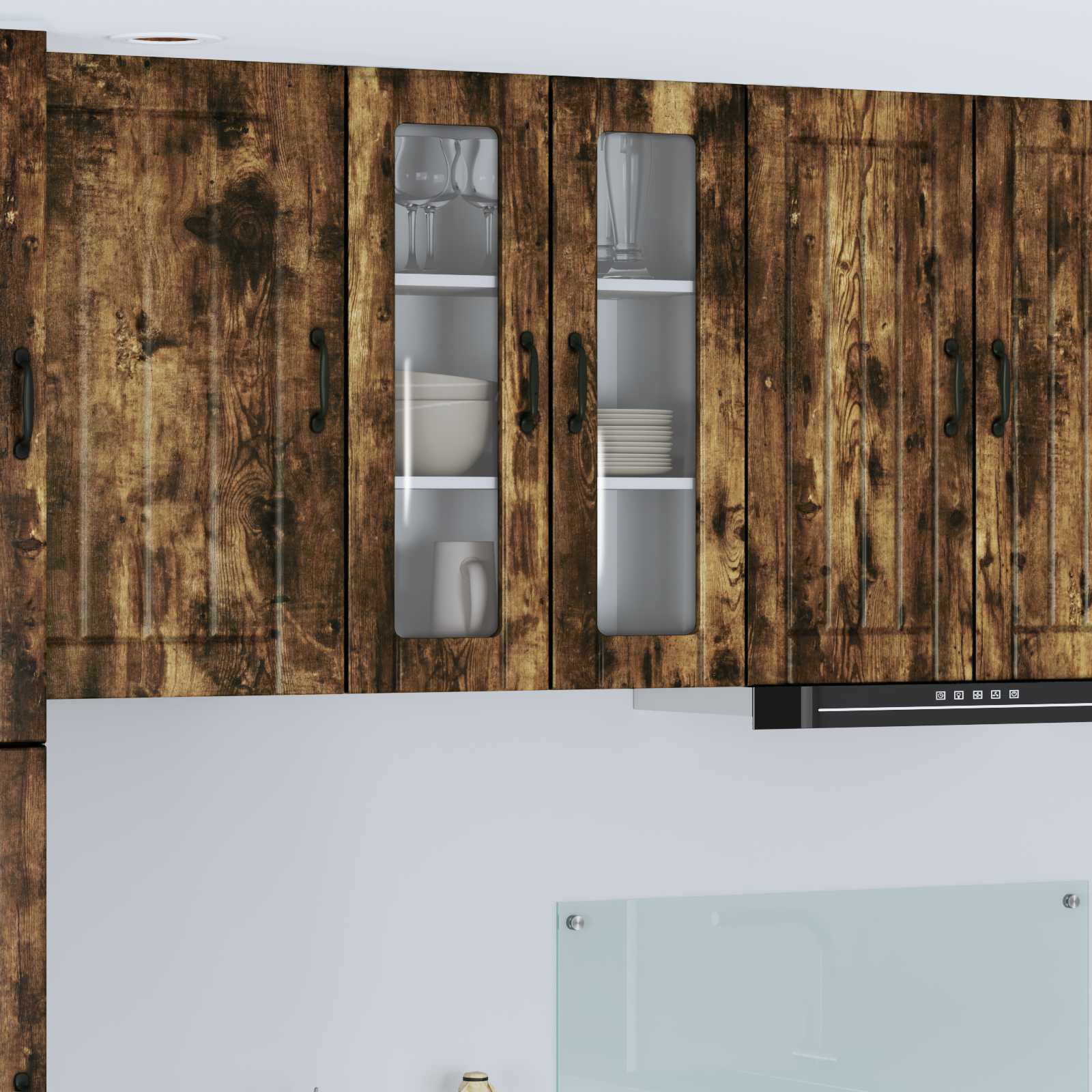 vidaXL Meuble de cuisine Lucca Chêne fumé 60 x 31 x 80 cm