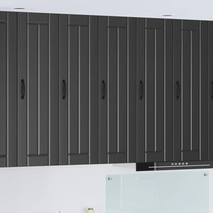 Schwarzer Küchenschrank Lucca, 30x100 cm