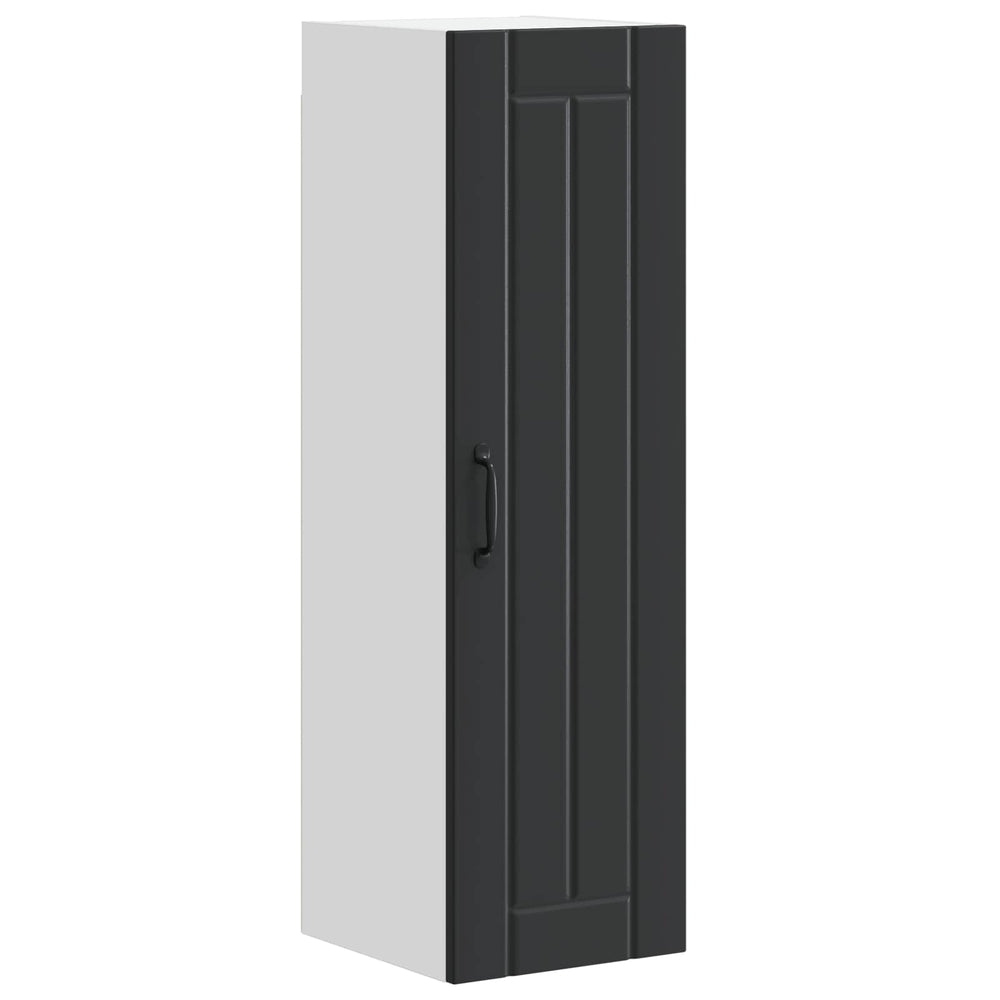 Schwarzer Küchenschrank Lucca, 30x100 cm