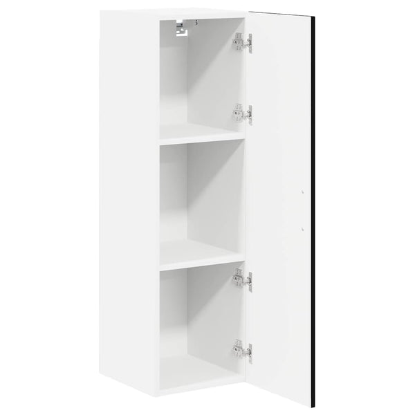 Schwarzer Küchenschrank Lucca, 30x100 cm
