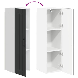 Schwarzer Küchenschrank Lucca, 30x100 cm