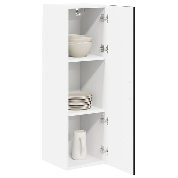 Schwarzer Küchenschrank Lucca, 30x100 cm