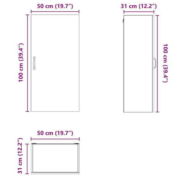 Küchenschrank Lucca Brauneiche 50x31x100 cm