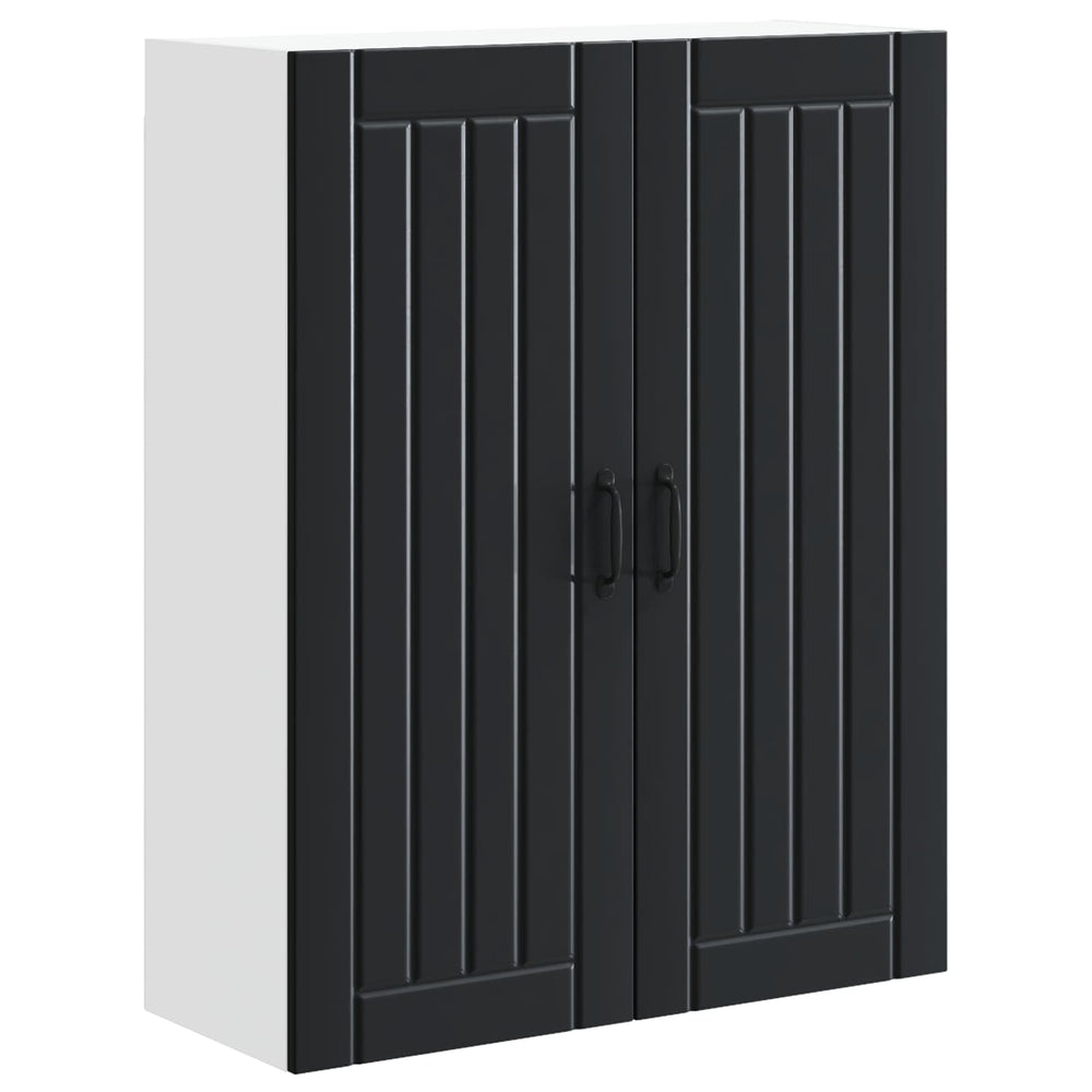 Schwarzer Küchenschrank Lucca, 80 cm
