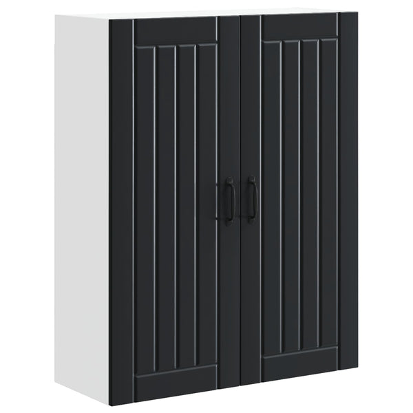Schwarzer Küchenschrank Lucca, 80 cm