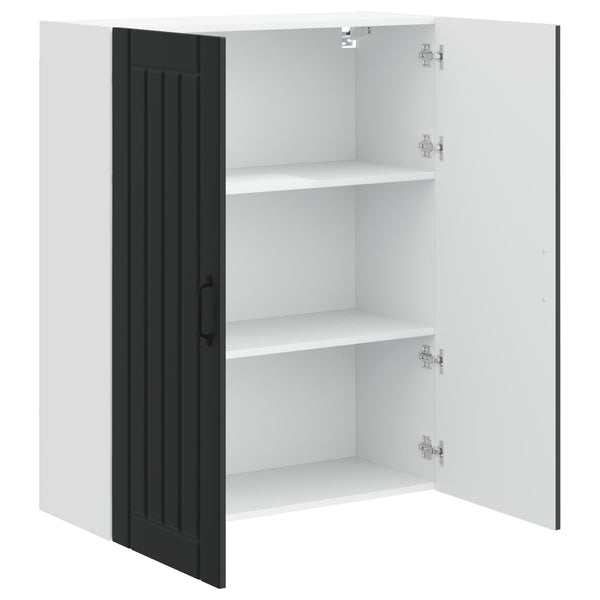 Schwarzer Küchenschrank Lucca, 80 cm
