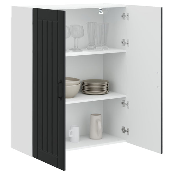 Schwarzer Küchenschrank Lucca, 80 cm