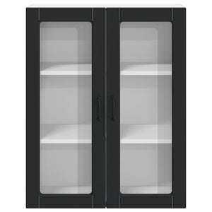 Schwarzer Küchenwandschrank Lucca 80x100 cm