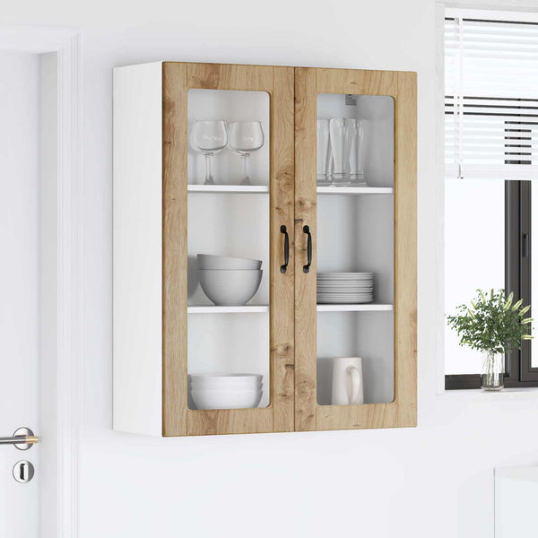 vidaXL Meuble haut de cuisine avec porte Lucca Chêne artisan 80 x 31 x 100 cm