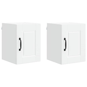 vidaXL Meuble haut de cuisine avec porte 2 pcs Blanc 30 x 31 x 40 cm Bois d'ingénierie