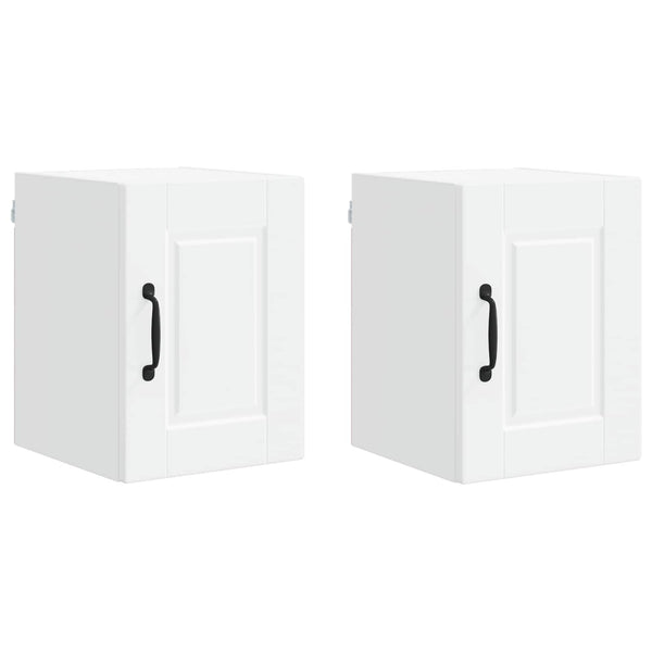 vidaXL Meuble haut de cuisine avec porte 2 pcs Blanc 30 x 31 x 40 cm Bois d'ingénierie