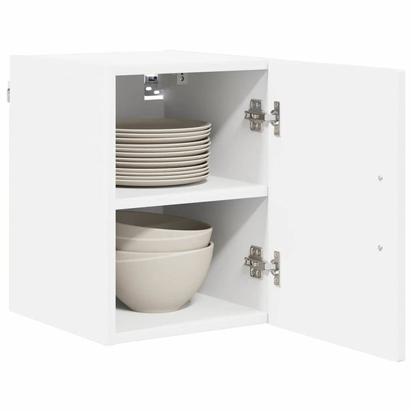 vidaXL Meuble haut de cuisine avec porte 2 pcs Blanc 30 x 31 x 40 cm Bois d'ingénierie