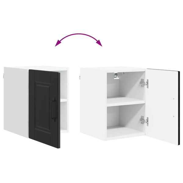 Küchenschrank mit Regal, Schwarz, 30x31x40 cm