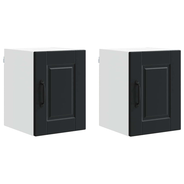 Küchenschrank 2er Set Schwarz 30x40cm