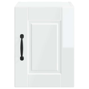 Küchenschrank mit Regal, 2er-Set, Hochglanz Weiß