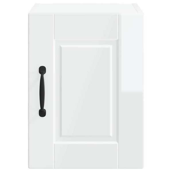 Küchenschrank mit Regal, 2er-Set, Hochglanz Weiß
