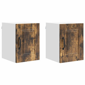 vidaXL Meuble de cuisine avec étagère 2 pcs Chêne fumé 30 x 31 x 40 cm