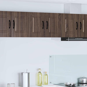 vidaXL Meuble haut de cuisine avec porte 2 pcs Marron aspect chêne 30 x 31 x 40 cm