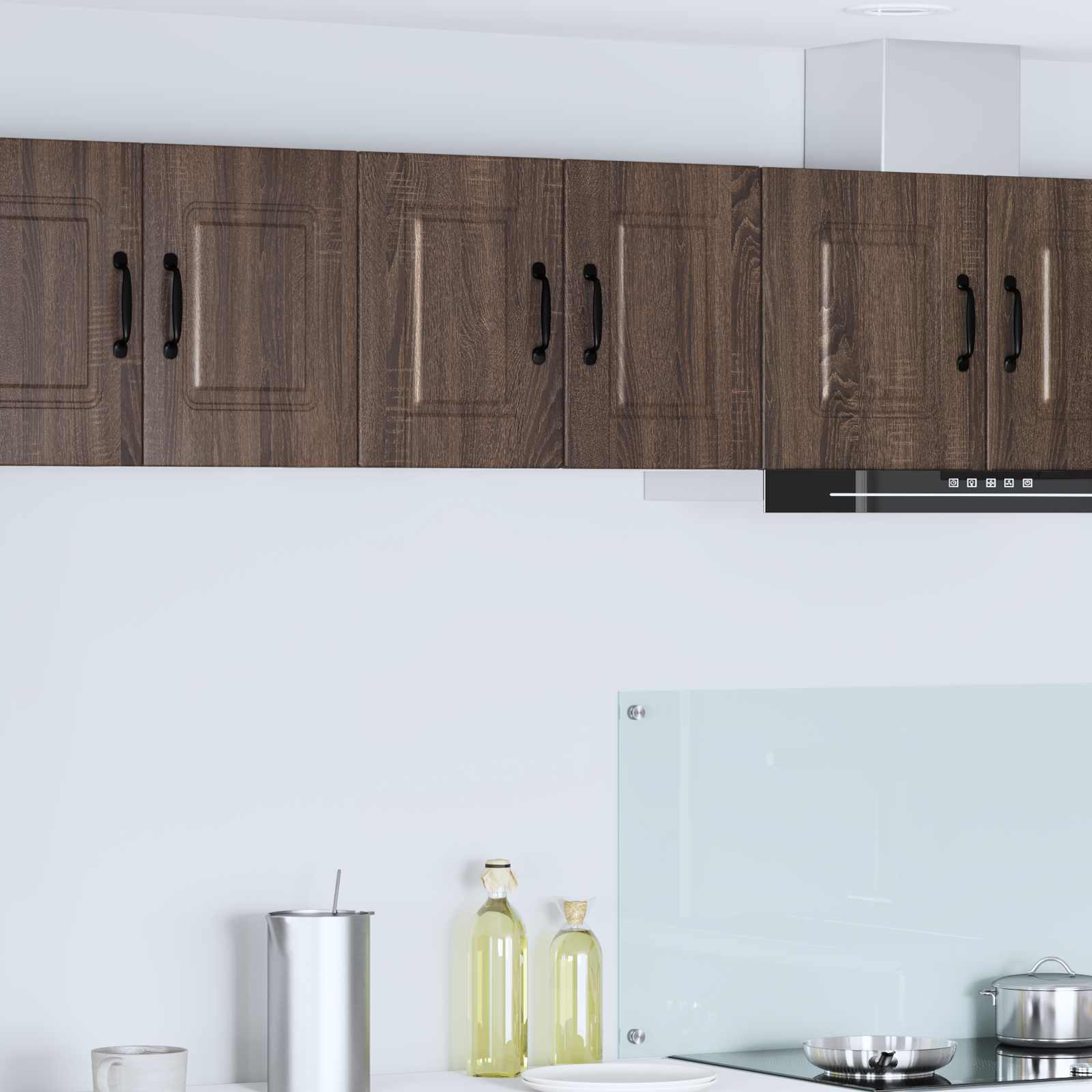 vidaXL Meuble haut de cuisine avec porte 2 pcs Marron aspect chêne 30 x 31 x 40 cm