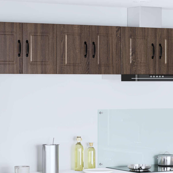 vidaXL Meuble haut de cuisine avec porte 2 pcs Marron aspect chêne 30 x 31 x 40 cm