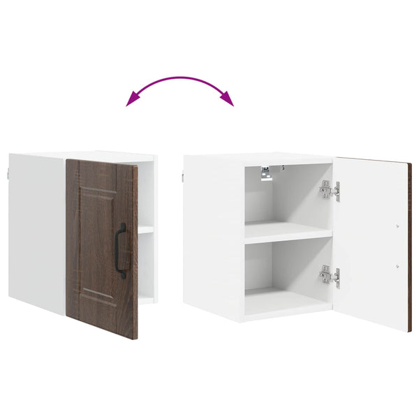 vidaXL Meuble haut de cuisine avec porte 2 pcs Marron aspect chêne 30 x 31 x 40 cm