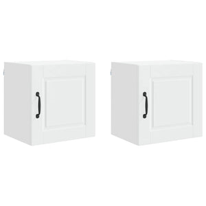 vidaXL Meuble haut de cuisine avec porte 2 pcs Blanc 40 x 31 x 40 cm Bois d'ingénierie