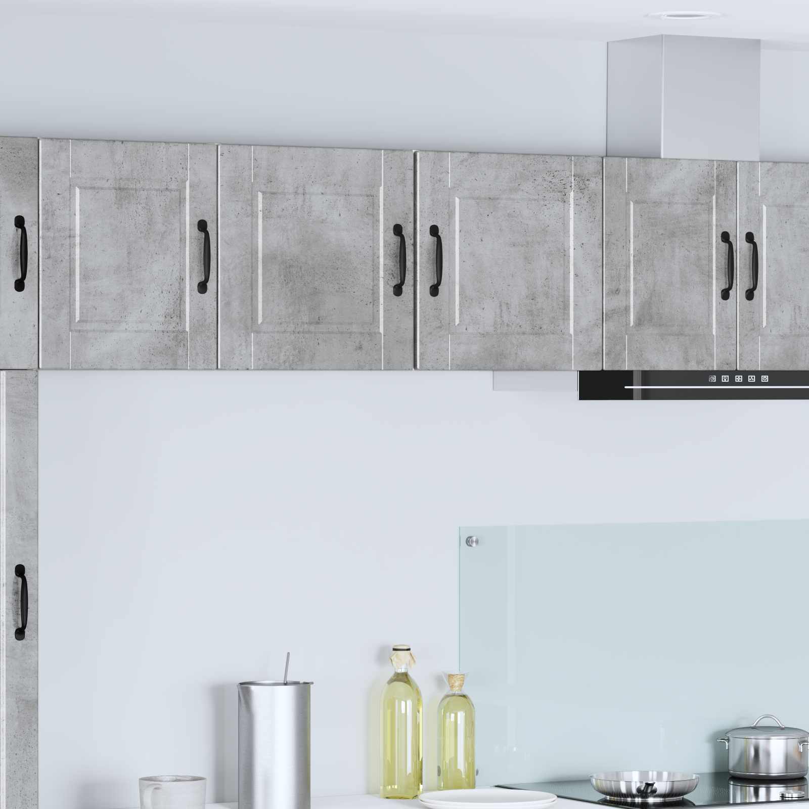 Küchenschrank 2er Set Beton Grau