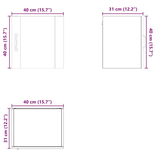 Küchenschrank Hochglanz Weiß 40x40 cm