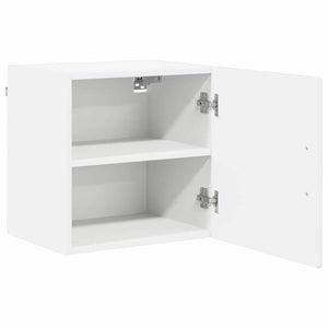 Küchenschrank mit Regal, 2er-Set, Hochglanz Weiß