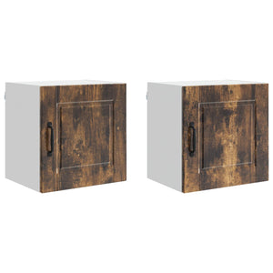 vidaXL Meuble haut de cuisine avec étagère 2 pcs Chêne fumé 40 x 31 x 40 cm