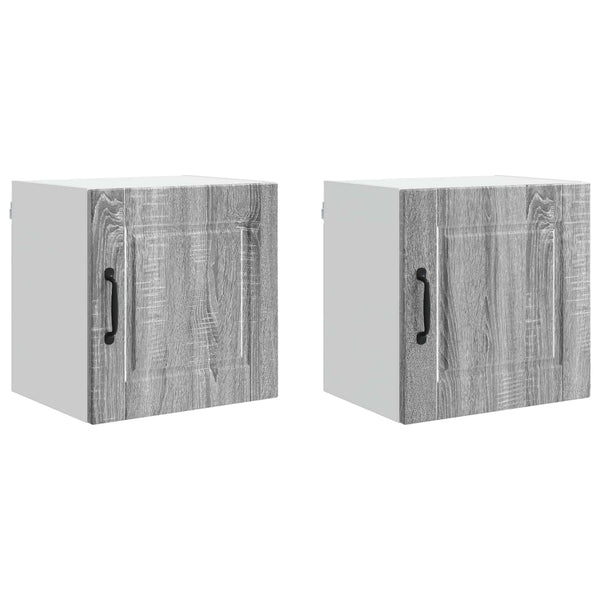Küchenschrank 2er Set Grau Sonoma 40x40 cm