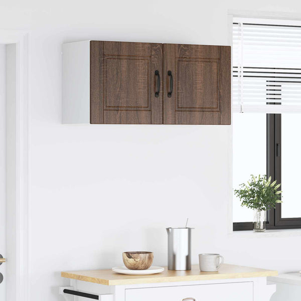 vidaXL Meuble de cuisine avec porte 2 pcs Marron aspect chêne 40 x 31 x 40 cm