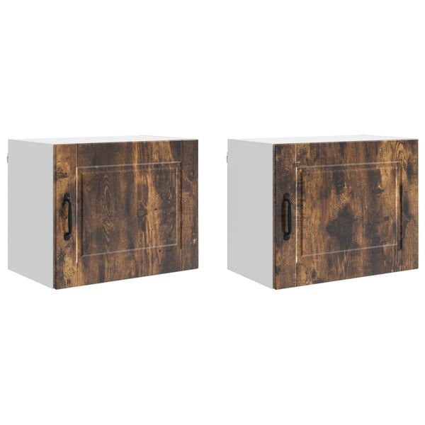 vidaXL Meuble de cuisine avec étagère 2 pcs Chêne fumé 50 x 31 x 40 cm