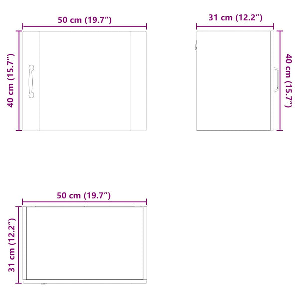 vidaXL Meuble de cuisine avec étagère 2 pcs Chêne fumé 50 x 31 x 40 cm